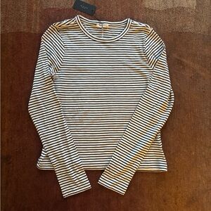New - rag & bone Women's Navy and White Striped Slub Crew Tee - Sz - M